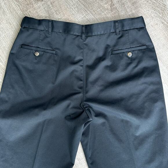 HAGGAR Black Select No Iron Cotton Straight Leg Pants Men’s - Picture 7 of 8